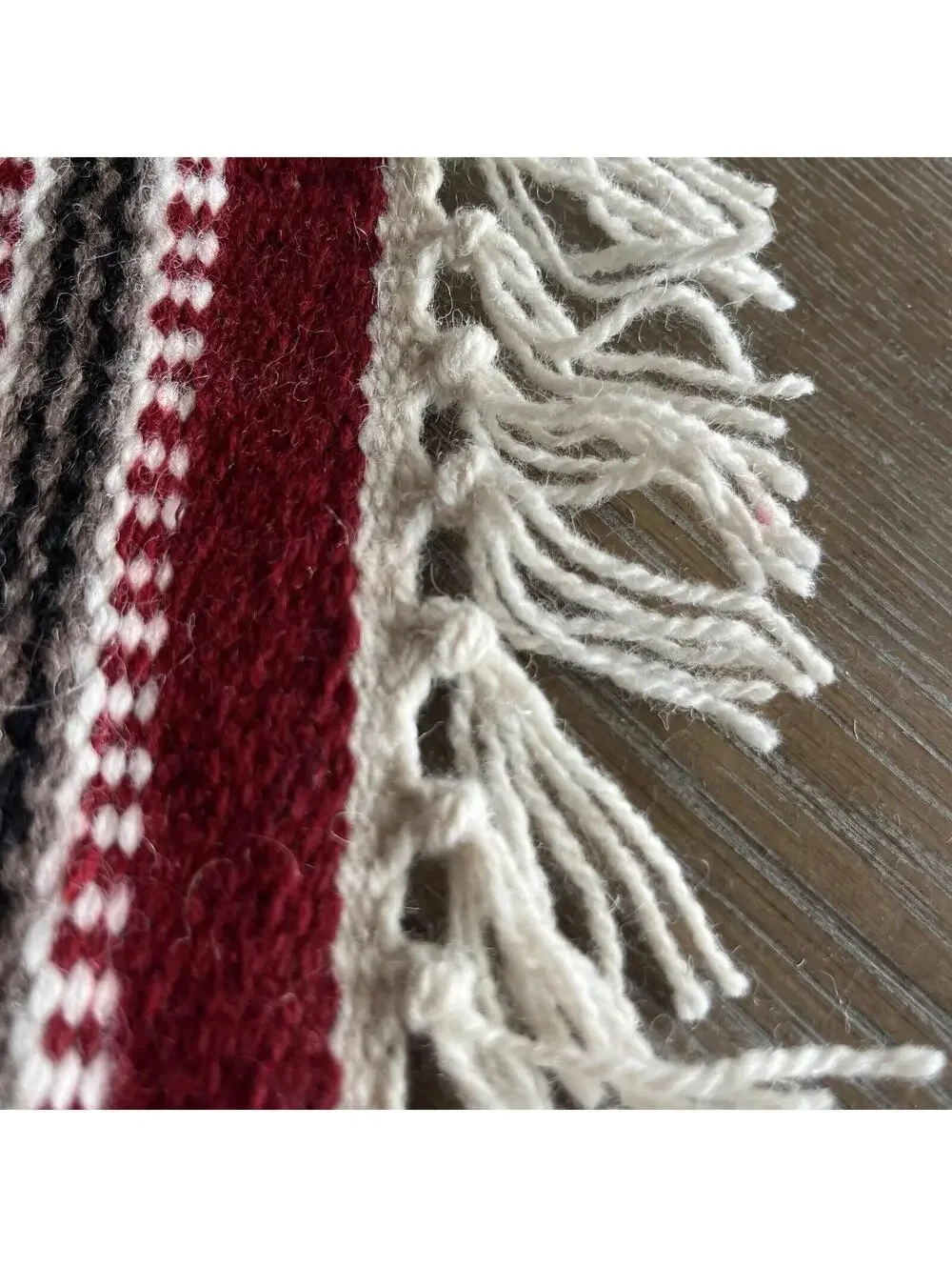 El Paso Blanket Company Woven Table Rug Fringe 90% Wool 15”x 10.5”